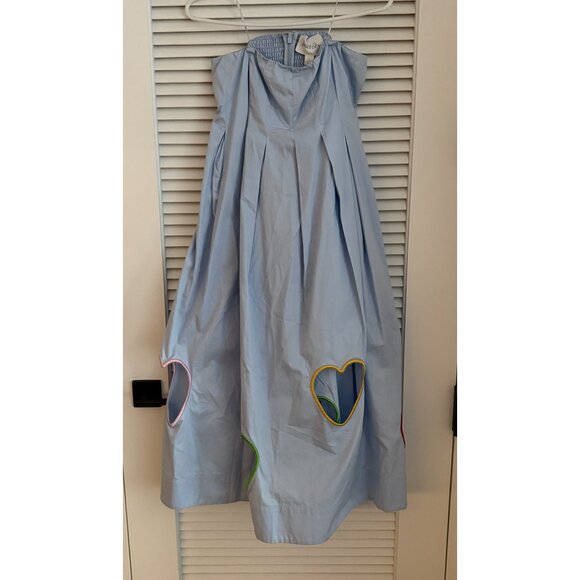 NWOT Anthropologie Strapless Cut-Out Hearts A-Line Midi Size Medium - Picture 3 of 4